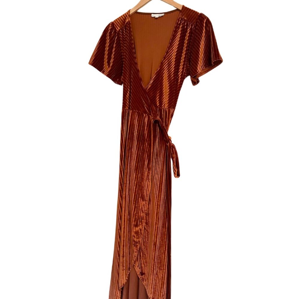 Baltic Born Andi Velvet Ribbed Wrap Maxi Dress - XS - Picture 2 of 6